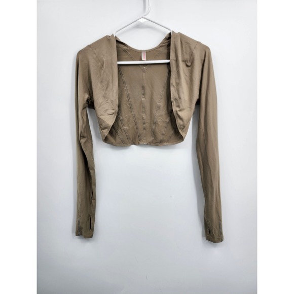 Free People Sweaters - Free People FP Movement Shrug Women Small Brown Good Karma Cropped Long Sleeve
